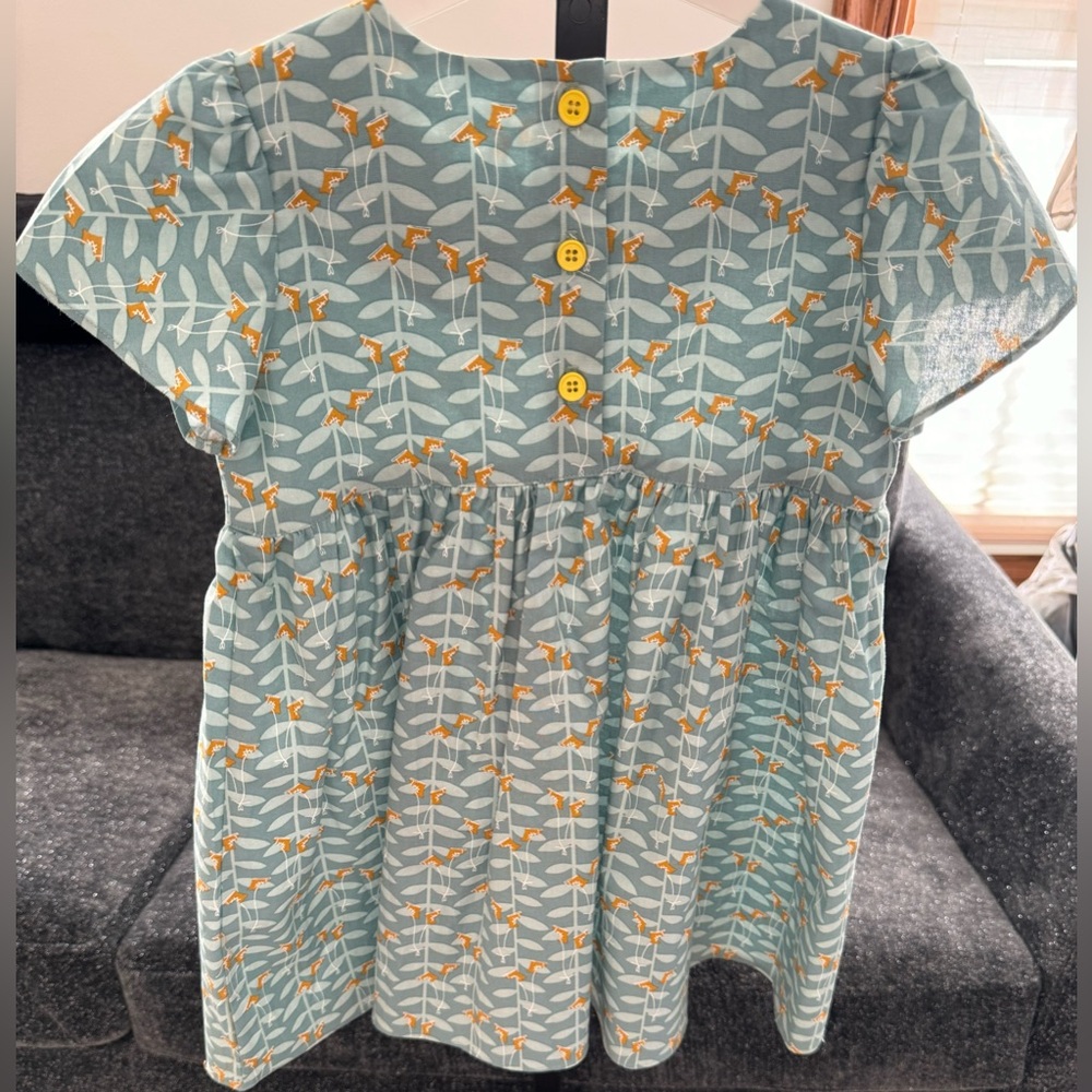 NWOT Little Moony 3-4Y Cotton Dress with Tulip Sleeves and Bow - Picture 11 of 13